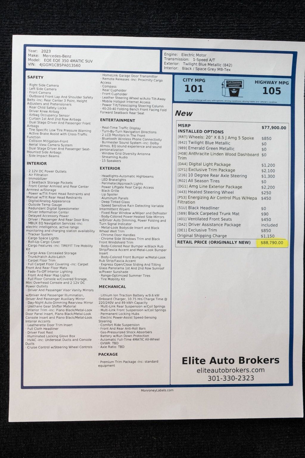 Used 2023 Mercedes-Benz EQE 350+ 4MATIC SUV w/ AMG Line Exterior Package image 54