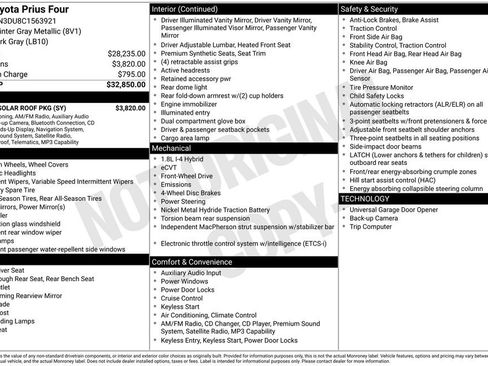 Used 2012 Toyota Prius Four w/ Deluxe Solar Roof Pkg FWD image 3