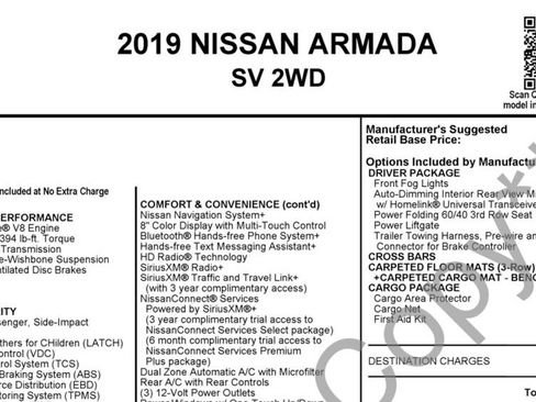 Used 2019 Nissan Armada SV w/ Driver Package image 12