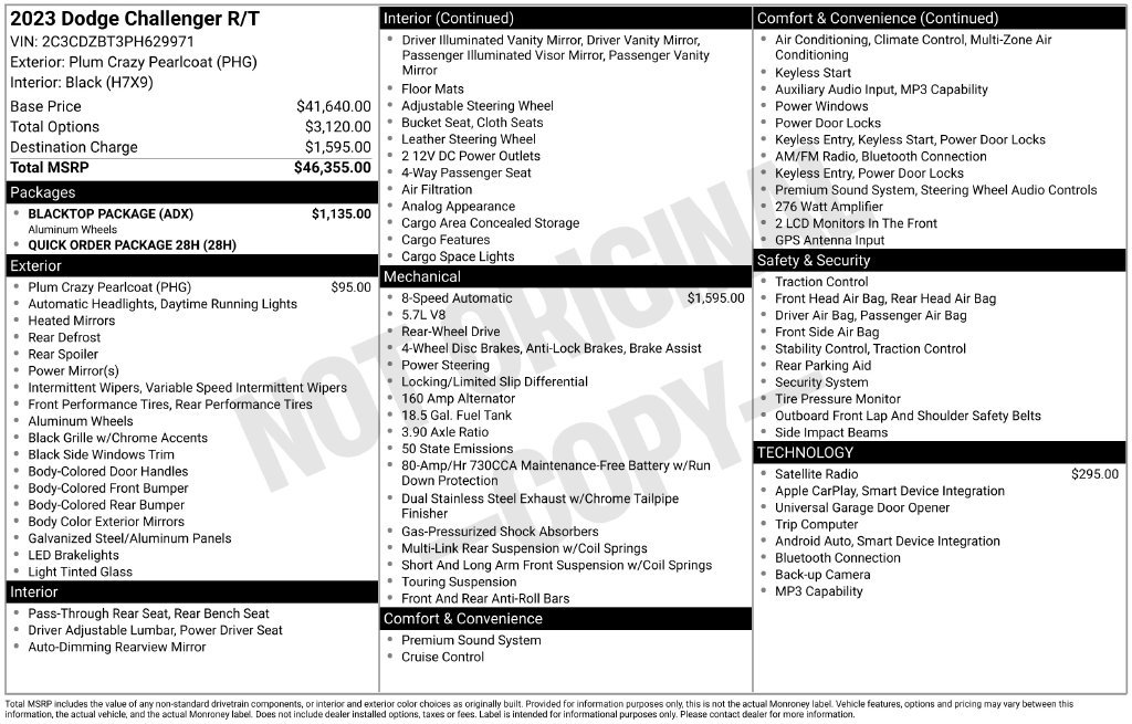 Used 2023 Dodge Challenger R/T w/ Blacktop Package RWD image 4