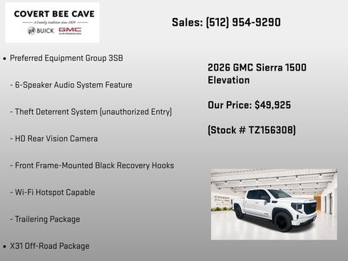 New 2026 GMC Sierra 1500 Elevation w/ X31 Off-Road Package AWD/4WD image 26