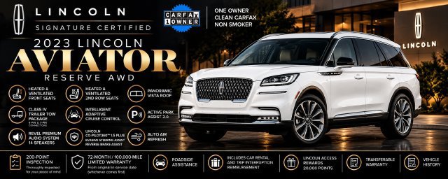 Certified 2023 Lincoln Aviator Reserve w/ Elements Package Plus AWD/4WD image 3
