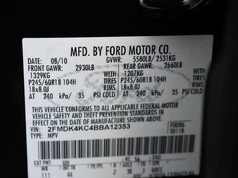 Used 2011 Ford Edge Limited w/ 302A Rapid Spec Order Code image 34