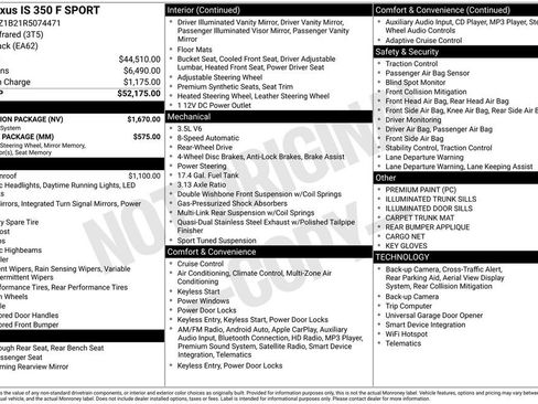 Used 2024 Lexus IS 350 F Sport w/ Navigation Package RWD image 2