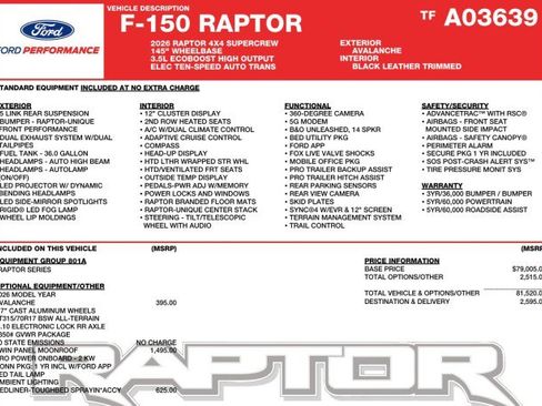 Used 2026 Ford F150 Raptor AWD/4WD image 10