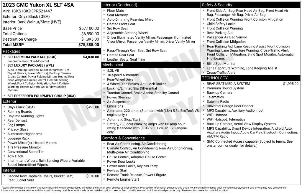 Used 2023 GMC Yukon XL SLT w/ SLT Premium Package RWD image 4
