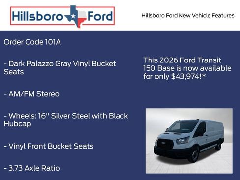 New 2026 Ford Transit 150 Low Roof w/ Load Area Protection Package RWD image 5