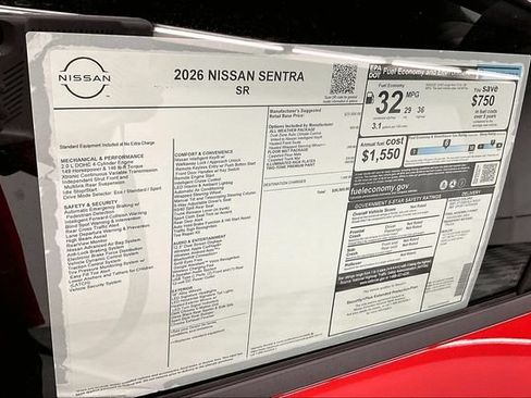 New 2026 Nissan Sentra SR w/ SR All Weather Package FWD image 40