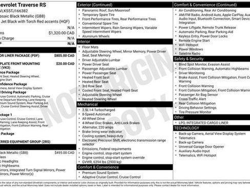 Used 2026 Chevrolet Traverse RS w/ LPO, Floor Liner Package AWD/4WD image 27