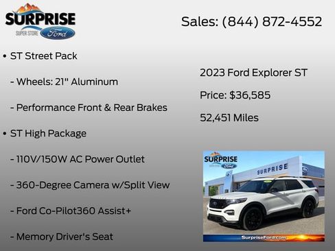 Certified 2023 Ford Explorer ST w/ Equipment Group 401A AWD/4WD image 13