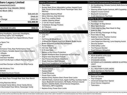 Used 2022 Subaru Legacy Limited w/ Popular Package #3 image 34