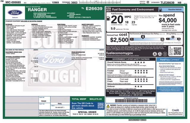 New 2026 Ford Ranger Lariat w/ FX4 Off-Road Package AWD/4WD image 17
