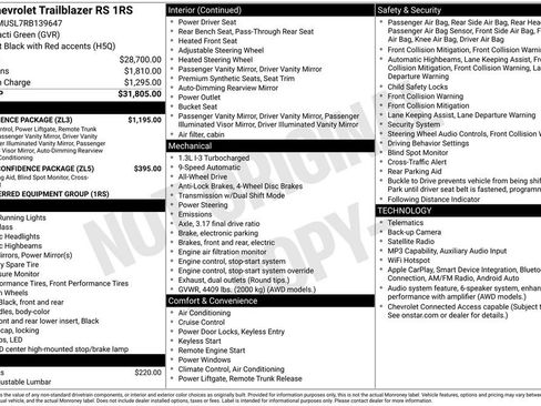 Used 2024 Chevrolet TrailBlazer RS w/ Convenience Package image 3