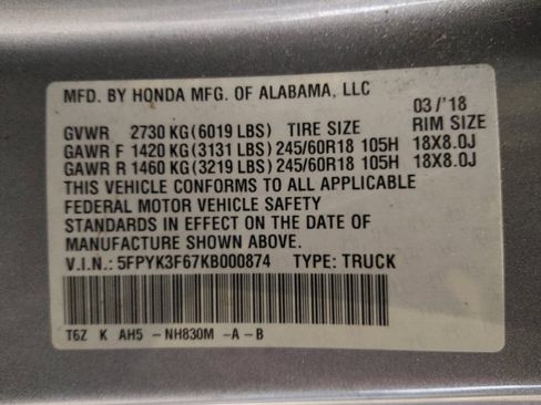 Used 2019 Honda Ridgeline RTL-T image 33