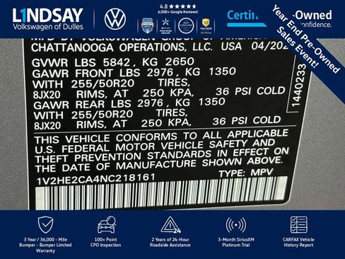 Certified 2022 Volkswagen Atlas Cross Sport SE image 27