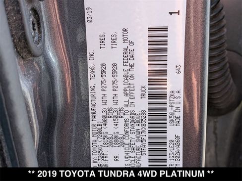 Used 2019 Toyota Tundra Platinum image 32
