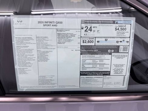 Certified 2026 INFINITI QX60 Sport w/ Dark Cargo Package AWD/4WD image 46