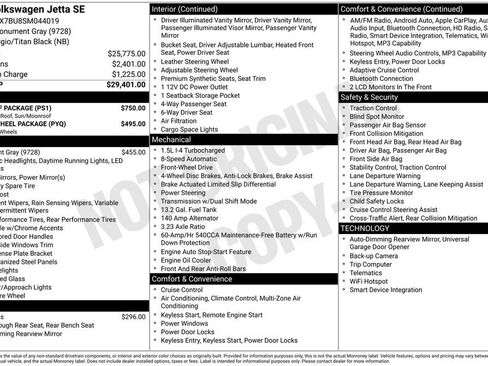 Used 2025 Volkswagen Jetta SE w/ Sunroof Package FWD image 12