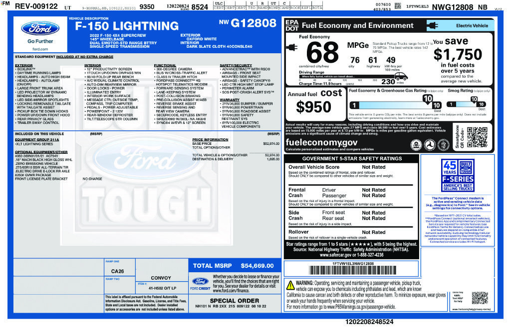Used 2022 Ford F150 Lightning XLT AWD/4WD image 6