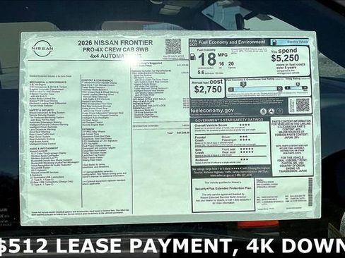 New 2026 Nissan Frontier PRO-4X w/ Pro-4x Convenience Package image 14