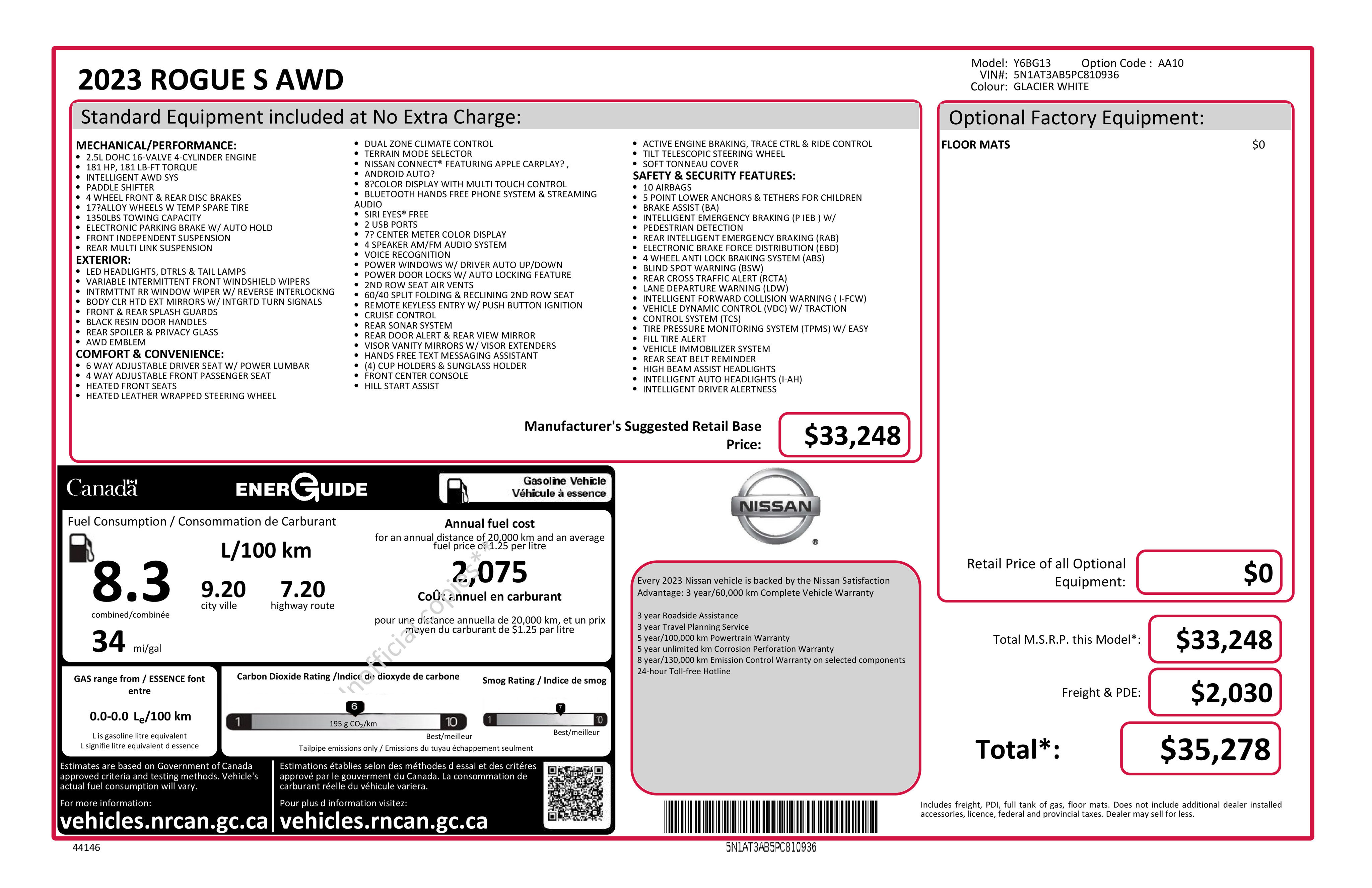Used 2023 Nissan Rogue S AWD/4WD image 2