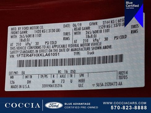 Certified 2019 Ford Ranger Lariat w/ Trailer Tow Package AWD/4WD image 28