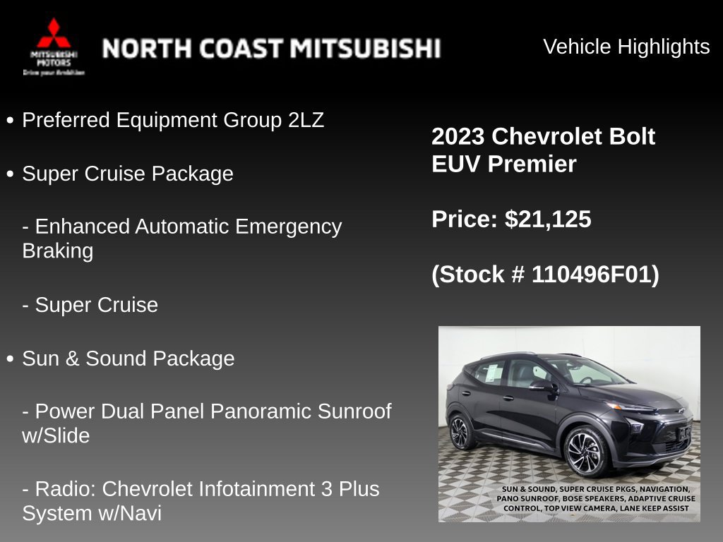 Used 2023 Chevrolet Bolt EUV Premier w/ Sun & Sound Package FWD image 2