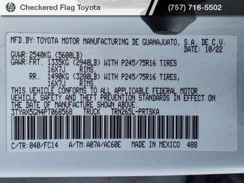 Used 2023 Toyota Tacoma SR5 w/ SR5 Appearance Package RWD image 22