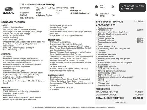 Used 2022 Subaru Forester Touring w/ Popular Package #2 AWD/4WD image 35