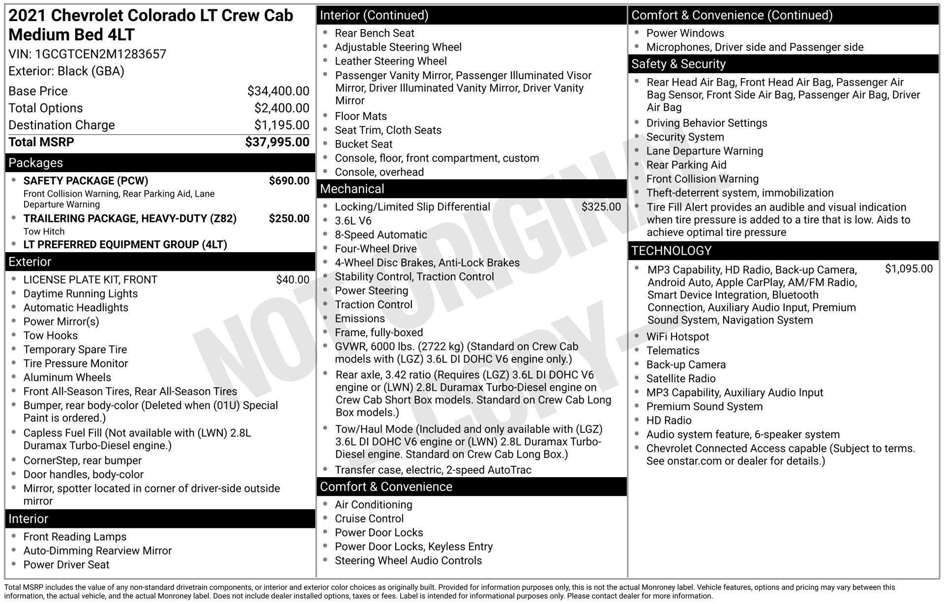 Used 2021 Chevrolet Colorado LT w/ Safety Package AWD/4WD image 3