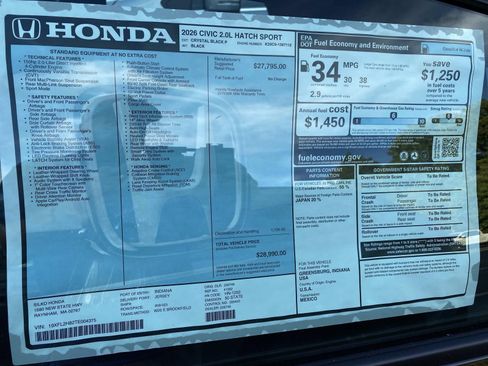 New 2026 Honda Civic Sport image 17