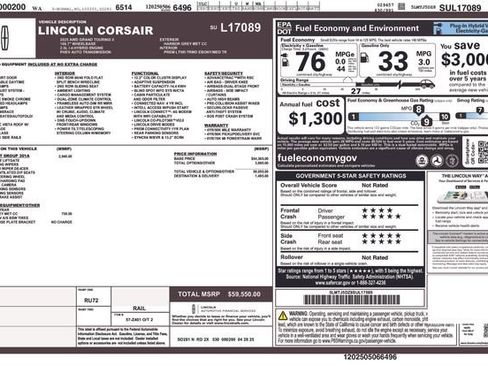 New 2025 Lincoln Corsair Grand Touring w/ Equipment Group 301A image 28
