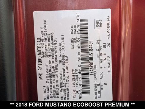 Used 2018 Ford Mustang Premium w/ Equipment Group 201A RWD image 28