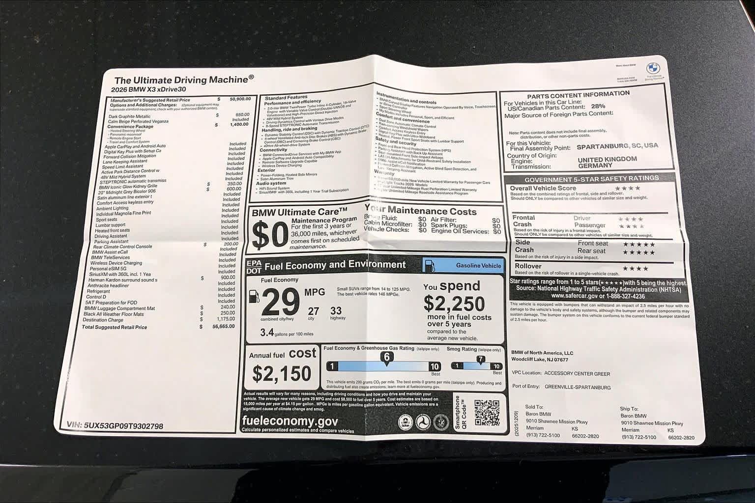 New 2026 BMW X3 xDrive30i w/ Convenience Package AWD/4WD image 22