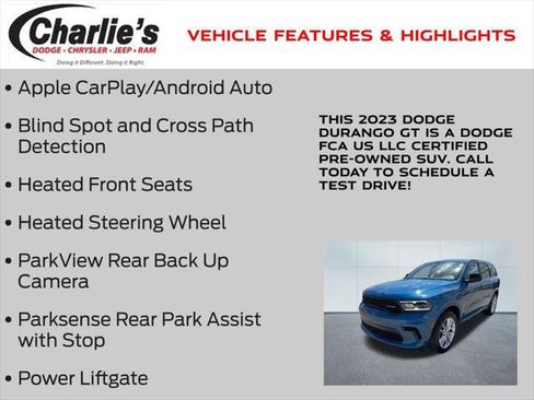 Certified 2023 Dodge Durango GT AWD/4WD image 7