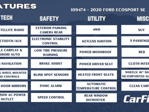 Used 2020 Ford EcoSport SE w/ SE Convenience Package image 29
