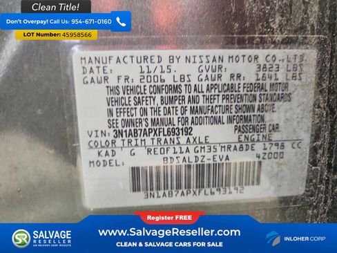 Used 2015 Nissan Sentra SV FWD image 16