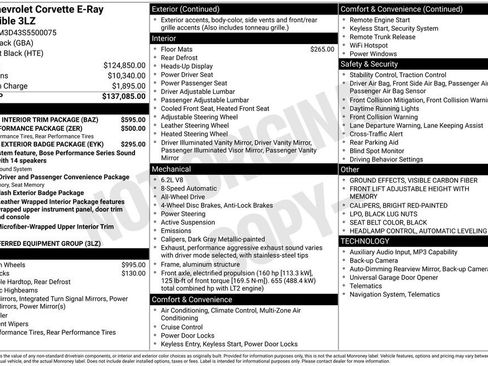 Used 2025 Chevrolet Corvette E-Ray w/ Stealth Interior Trim Package AWD/4WD image 10