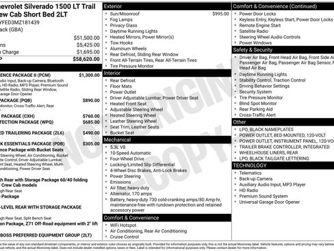 Used 2021 Chevrolet Silverado 1500 LT Trail Boss w/ Convenience Package II image 30