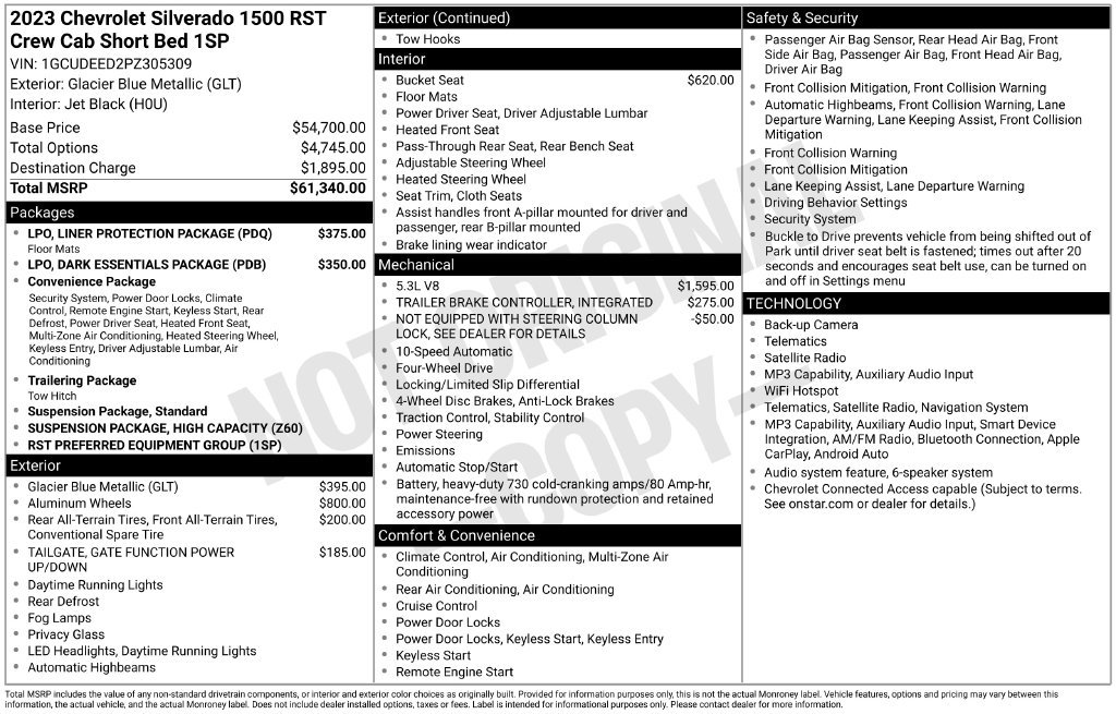 Used 2023 Chevrolet Silverado 1500 RST w/ LPO, Liner Protection Package AWD/4WD image 6