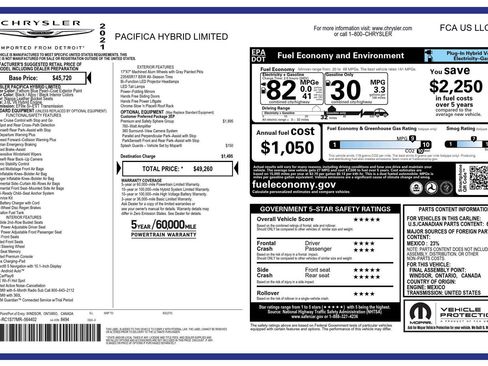 Used 2021 Chrysler Pacifica Limited w/ Premium & Safety Sphere Group image 77