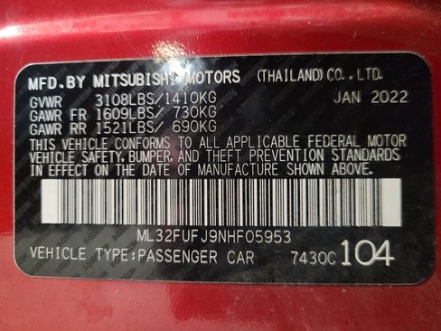 Used 2022 Mitsubishi Mirage G4 LE FWD image 33