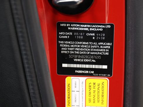 Used 2008 Aston Martin V8 Vantage Roadster RWD image 92