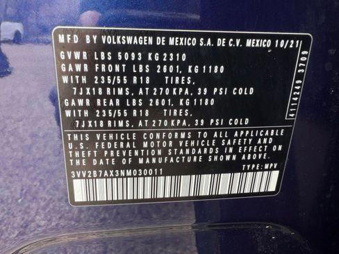 Used 2022 Volkswagen Tiguan SE AWD/4WD image 21