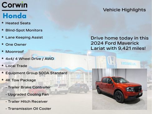 Used 2024 Ford Maverick Lariat w/ Black Appearance Package image 10