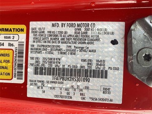 Certified 2017 Ford Mustang Premium w/ Equipment Group 201A image 55