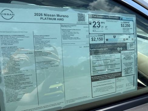 New 2026 Nissan Murano Platinum w/ Cargo Package AWD/4WD image 38