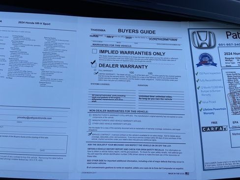 Used 2024 Honda HR-V Sport image 17