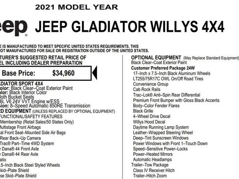 Used 2021 Jeep Gladiator Sport AWD/4WD image 20