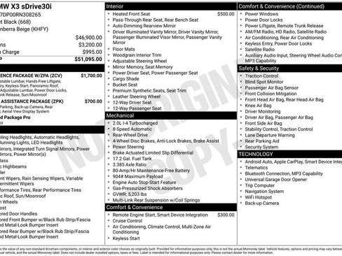 Used 2024 BMW X3 sDrive30i w/ Convenience Package w/ZPA RWD image 34